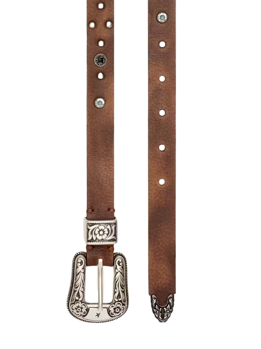 Brown Studded Buckle Belt 2