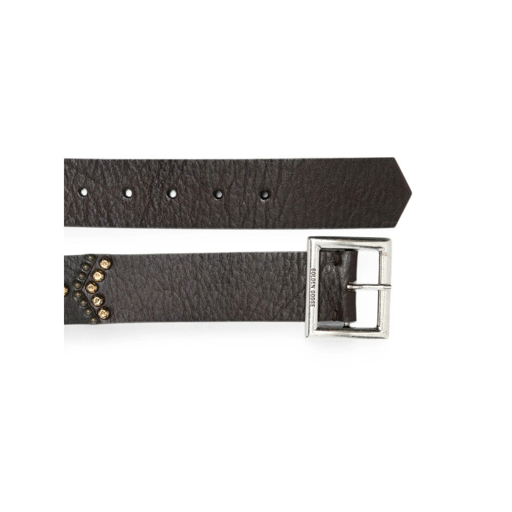 Dark Brown Studded Buckle Belt 2