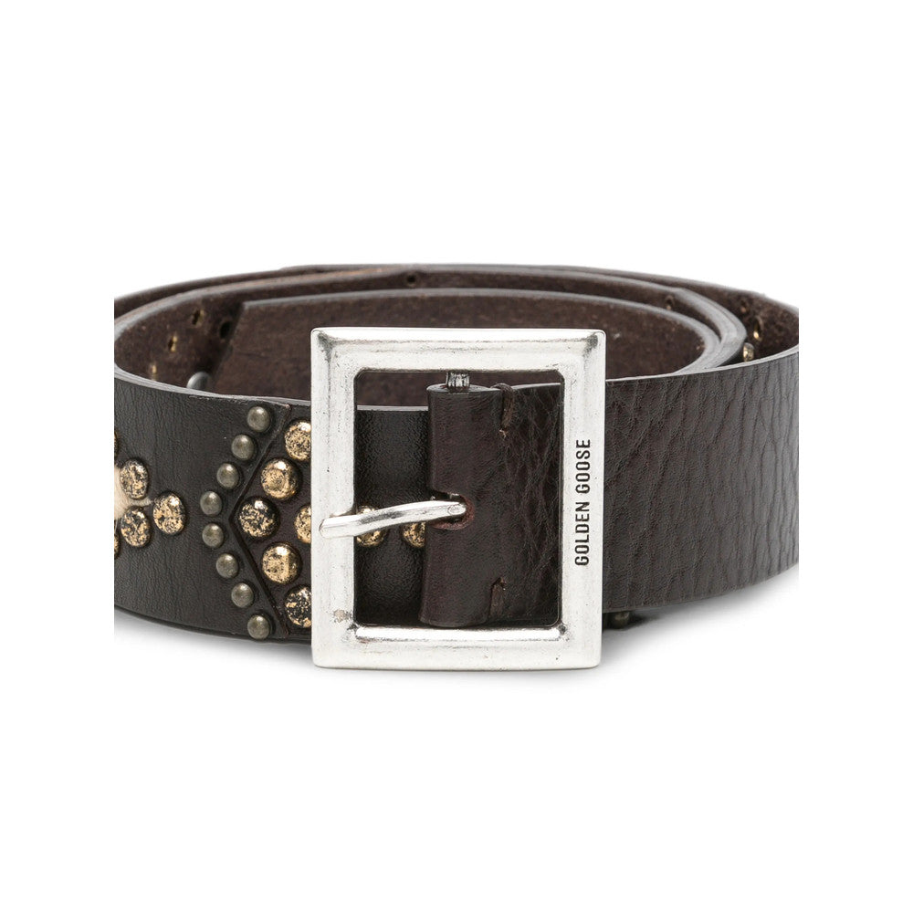 Dark Brown Studded Buckle Belt 3