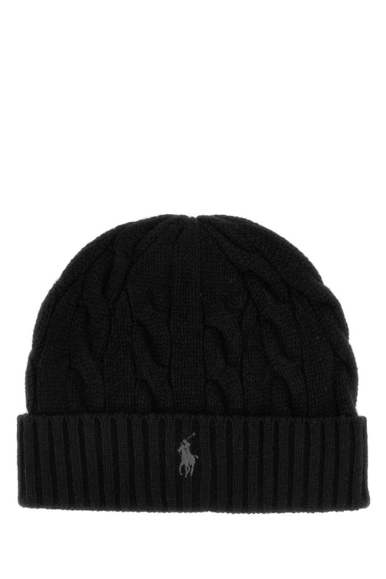 Black Logo Beanie Cap 1