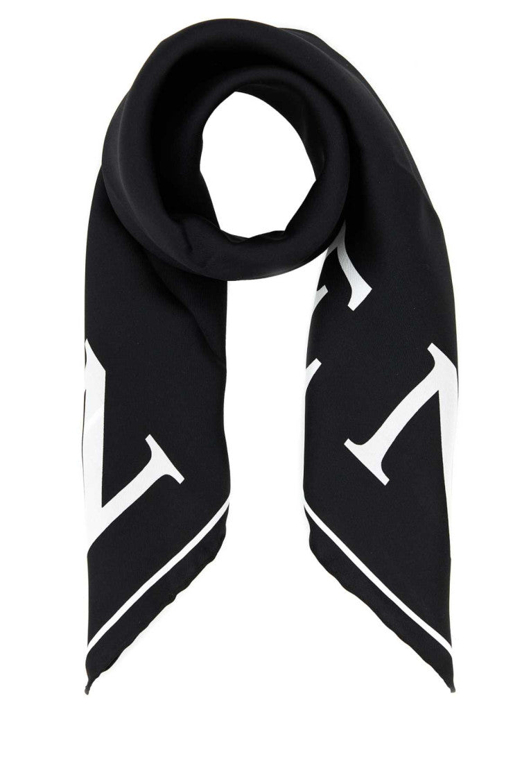 Black Silk Foulard Scarf 1