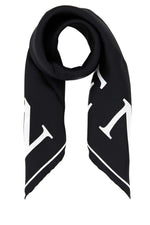 Black Silk Foulard Scarf 1