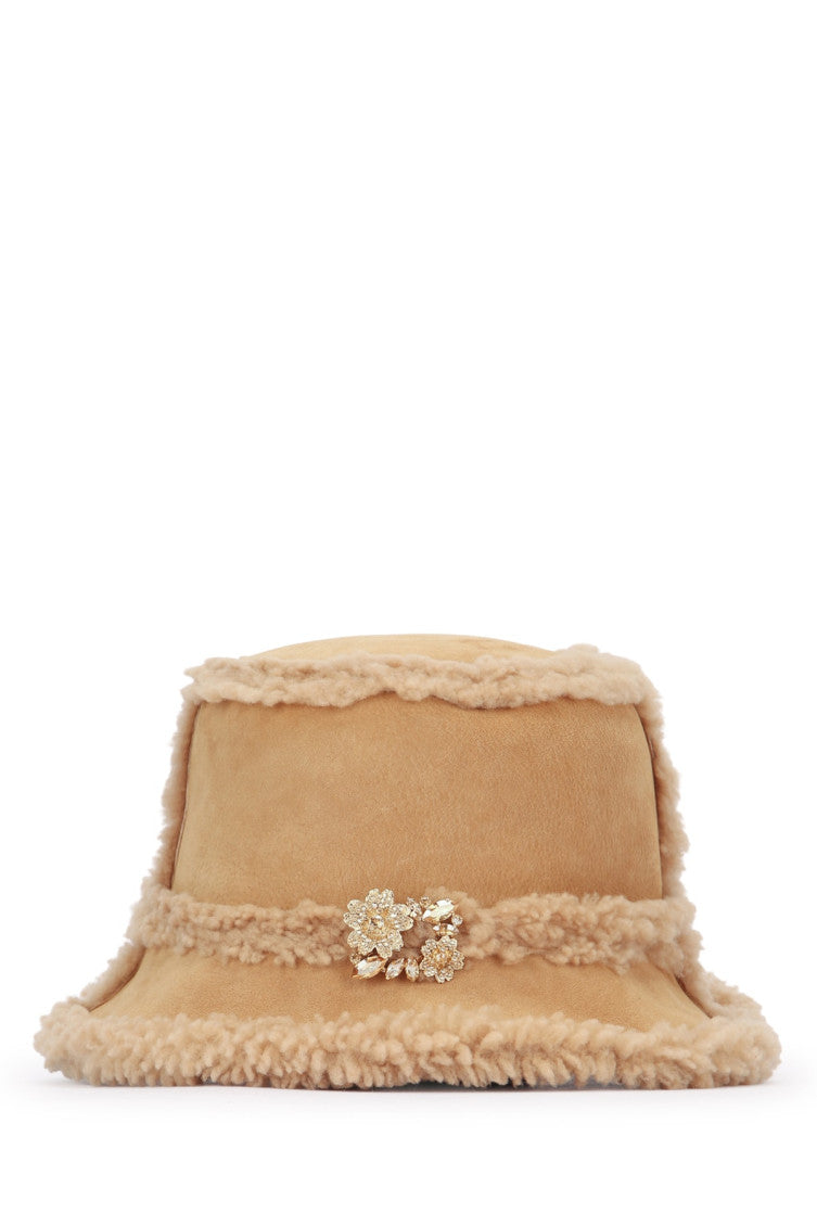 Brown Embellished Bucket Hat 1