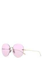 Light Pink Gold Round Sunglasses 1