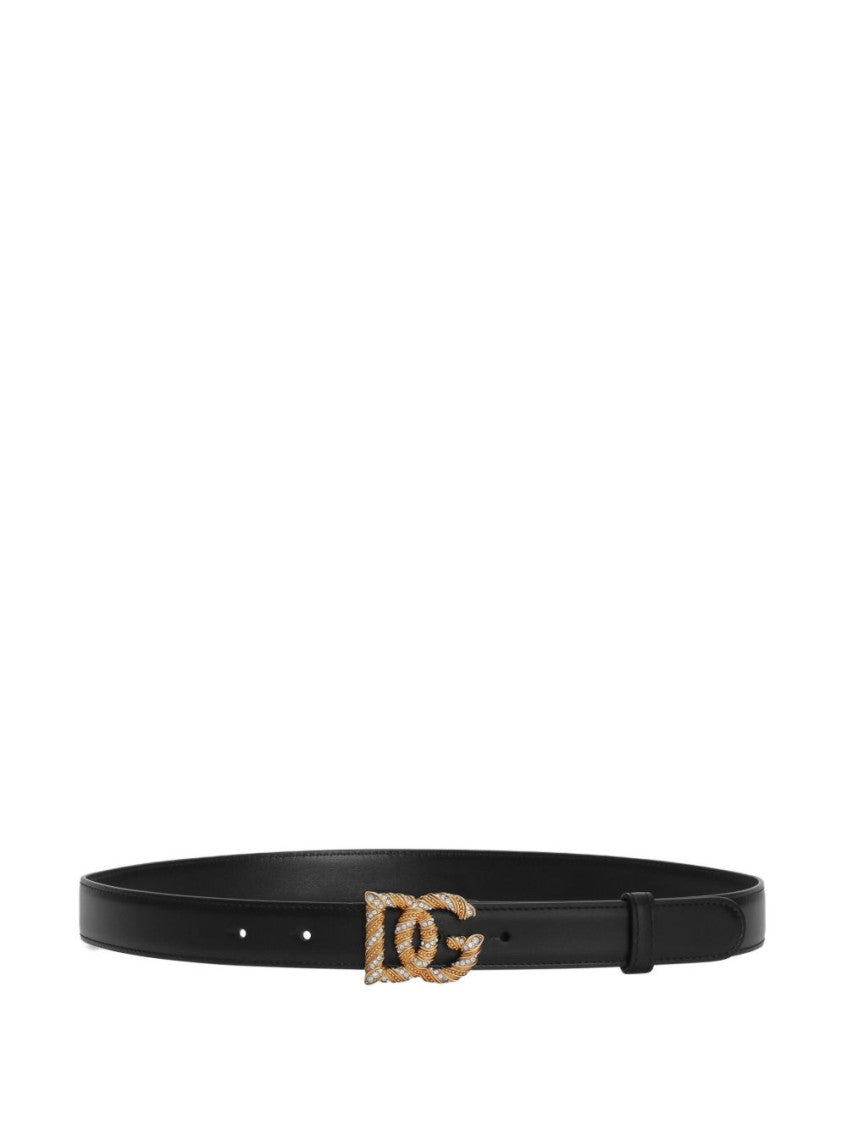 Black Logo Buckle Belt 1