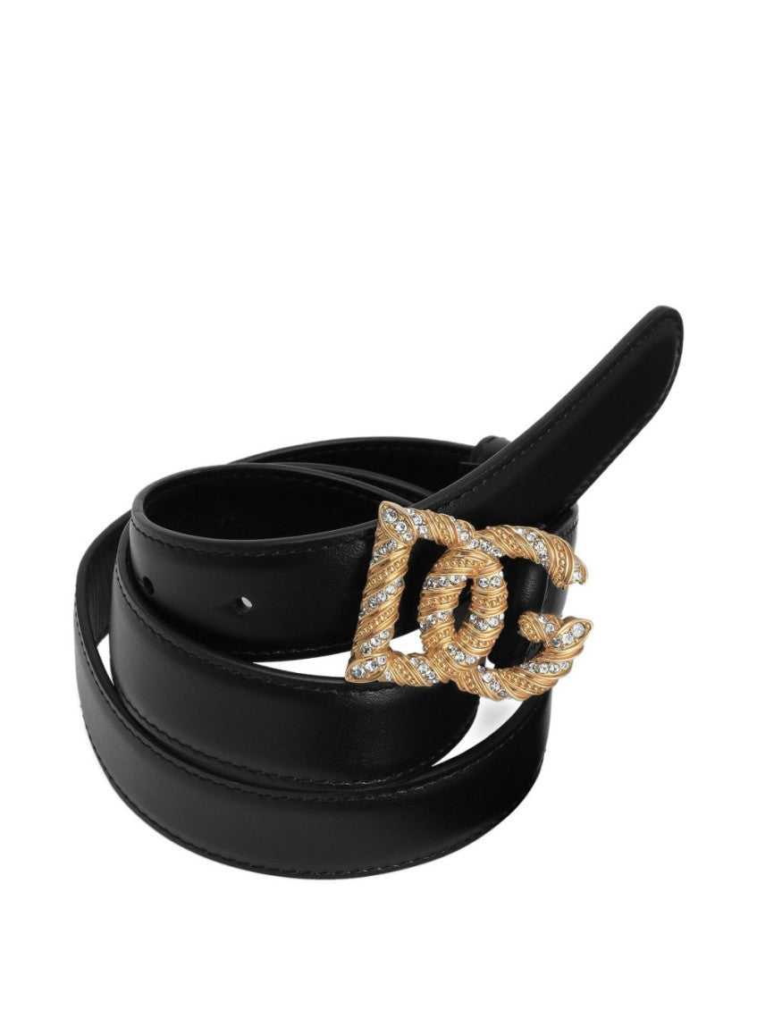 Black Logo Buckle Belt 2