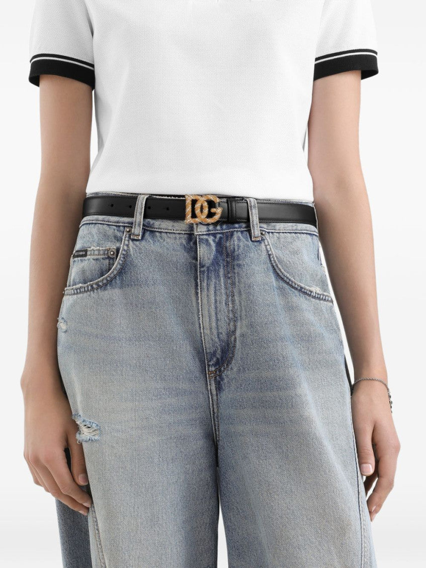 Black Logo Buckle Belt 3