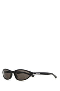 Black Logo Oval Sunglasses 1