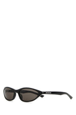 Black Logo Oval Sunglasses 1