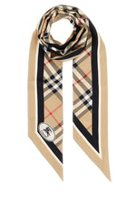 Beige Check Printed Bandana Scarf 1