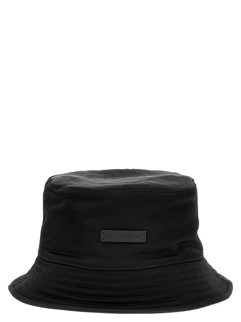Black Logo patch bucket hat 1
