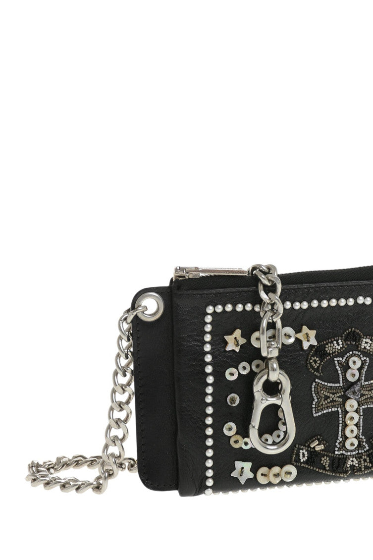 Black Vintage-Effect Embellished Wallet 3