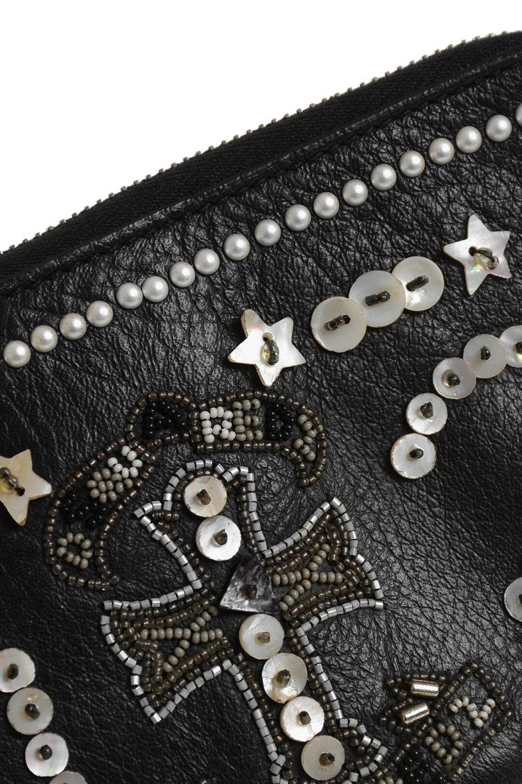 Black Vintage-Effect Embellished Wallet 4