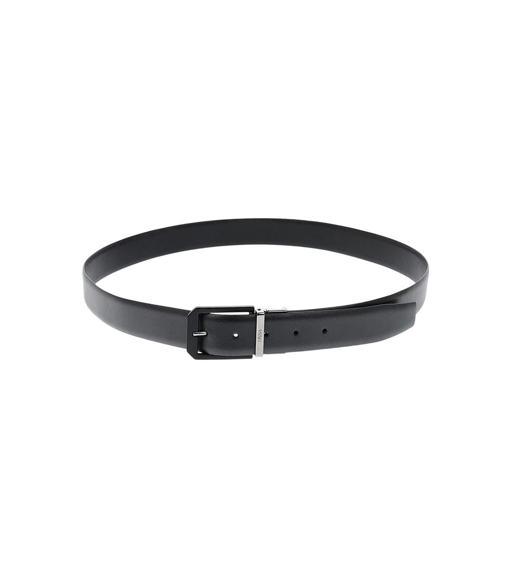 Black Leather Reversible Belt 1