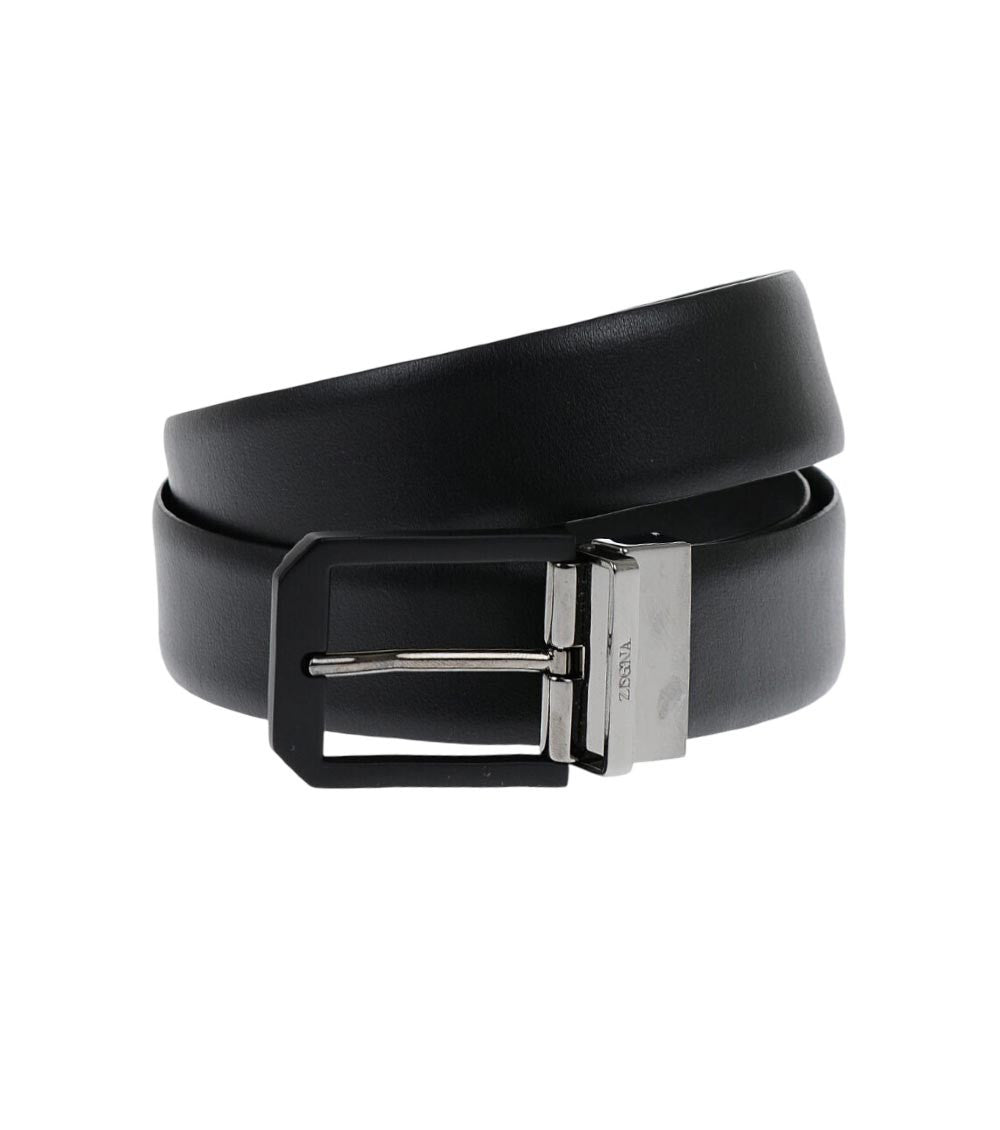 Black Leather Reversible Belt 2