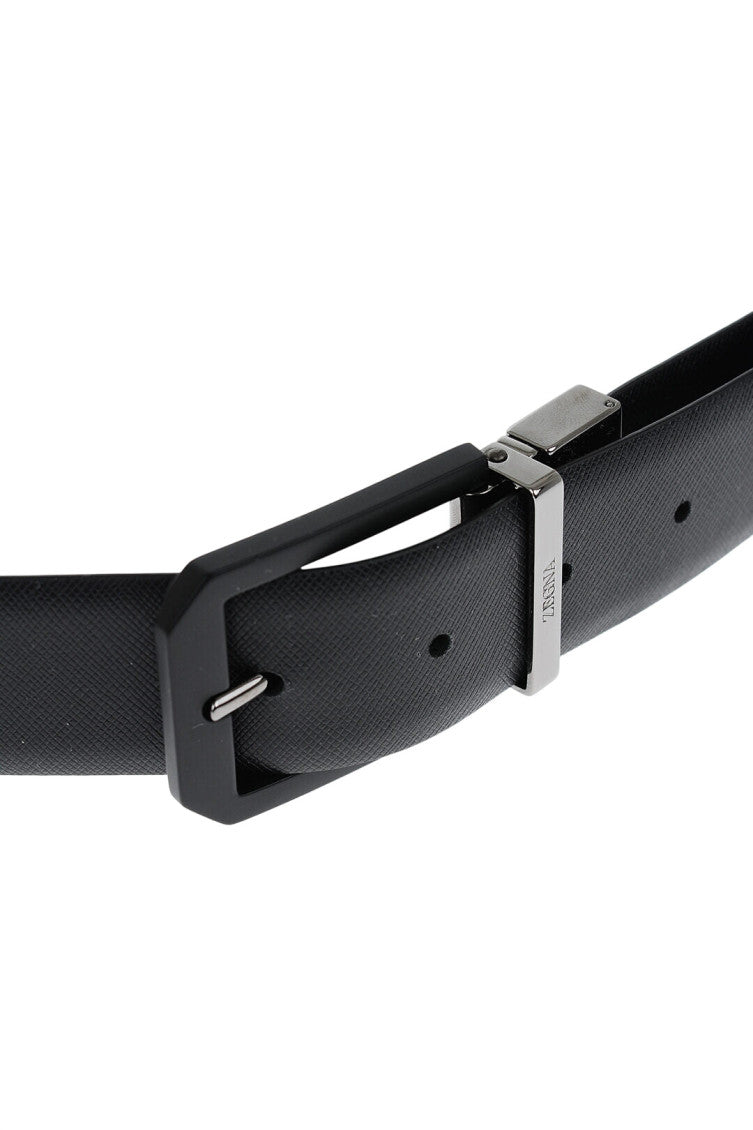 Black Leather Reversible Belt 4