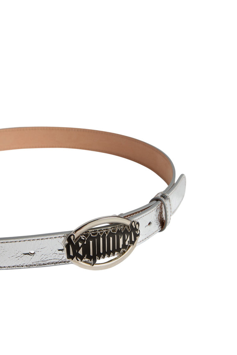 Silver Logo Solid Formal Belt 3