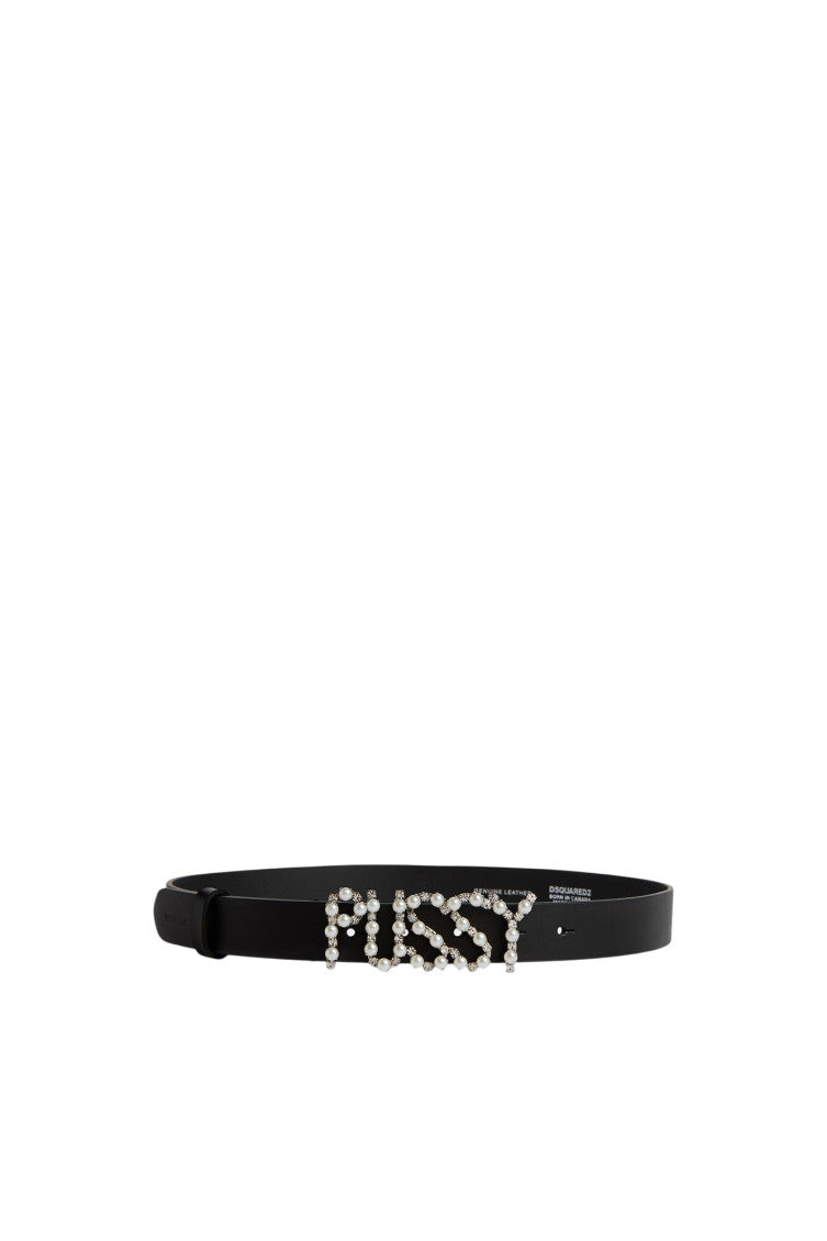 Black Dirty Plaque Solid Casual Belt 2