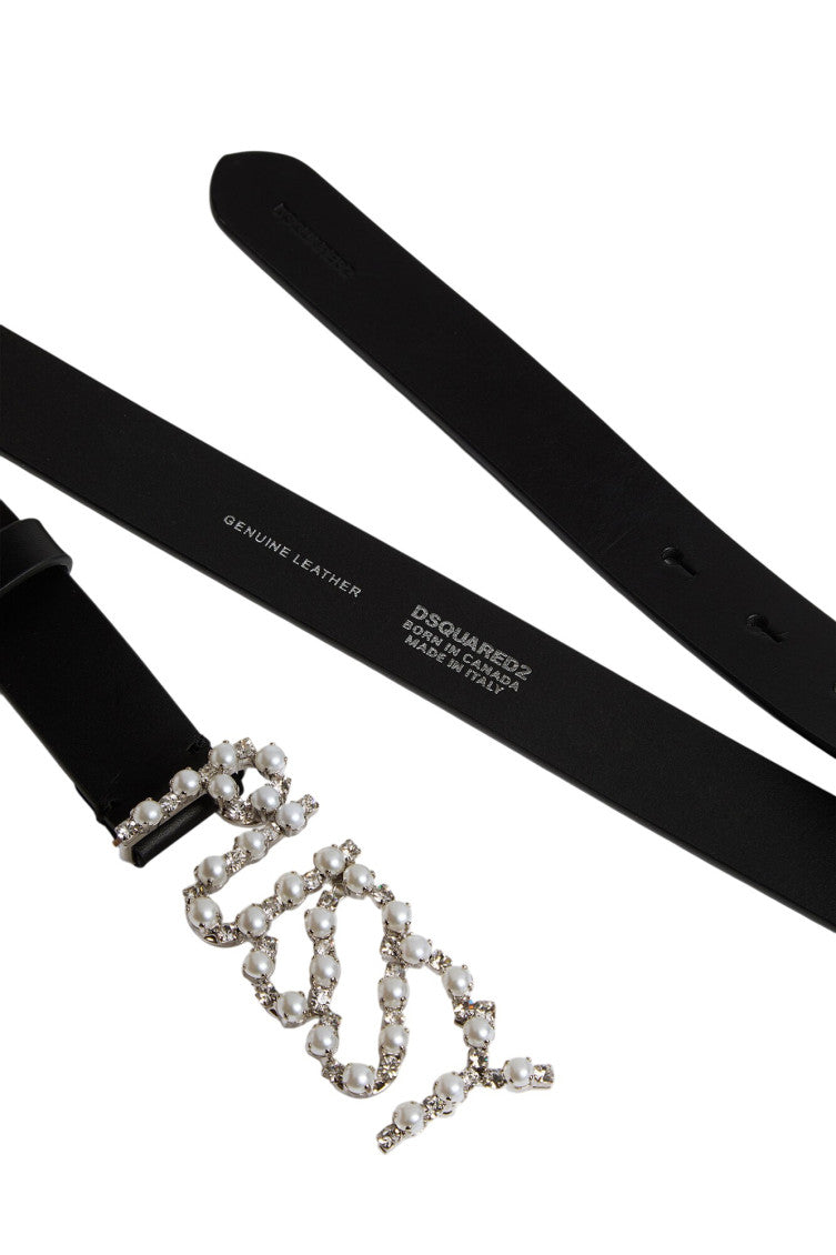Black Dirty Plaque Solid Casual Belt 3