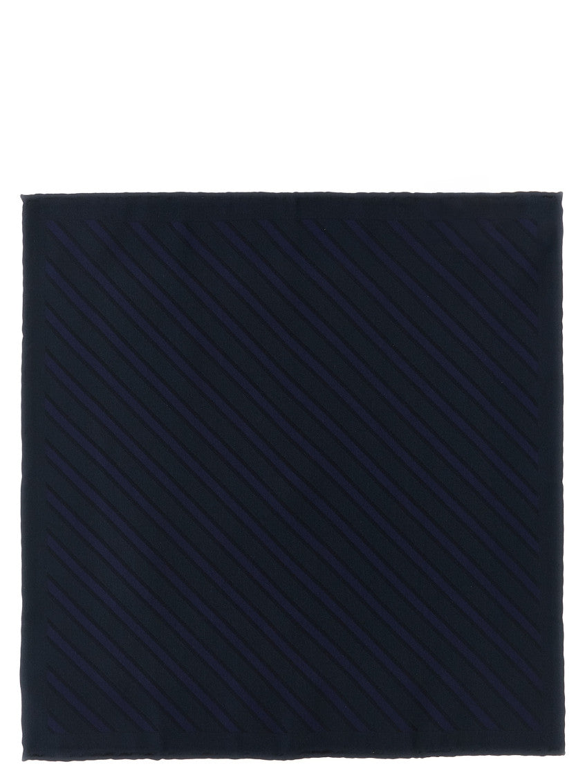 Blue Regimental Stripes Pocket Square 1