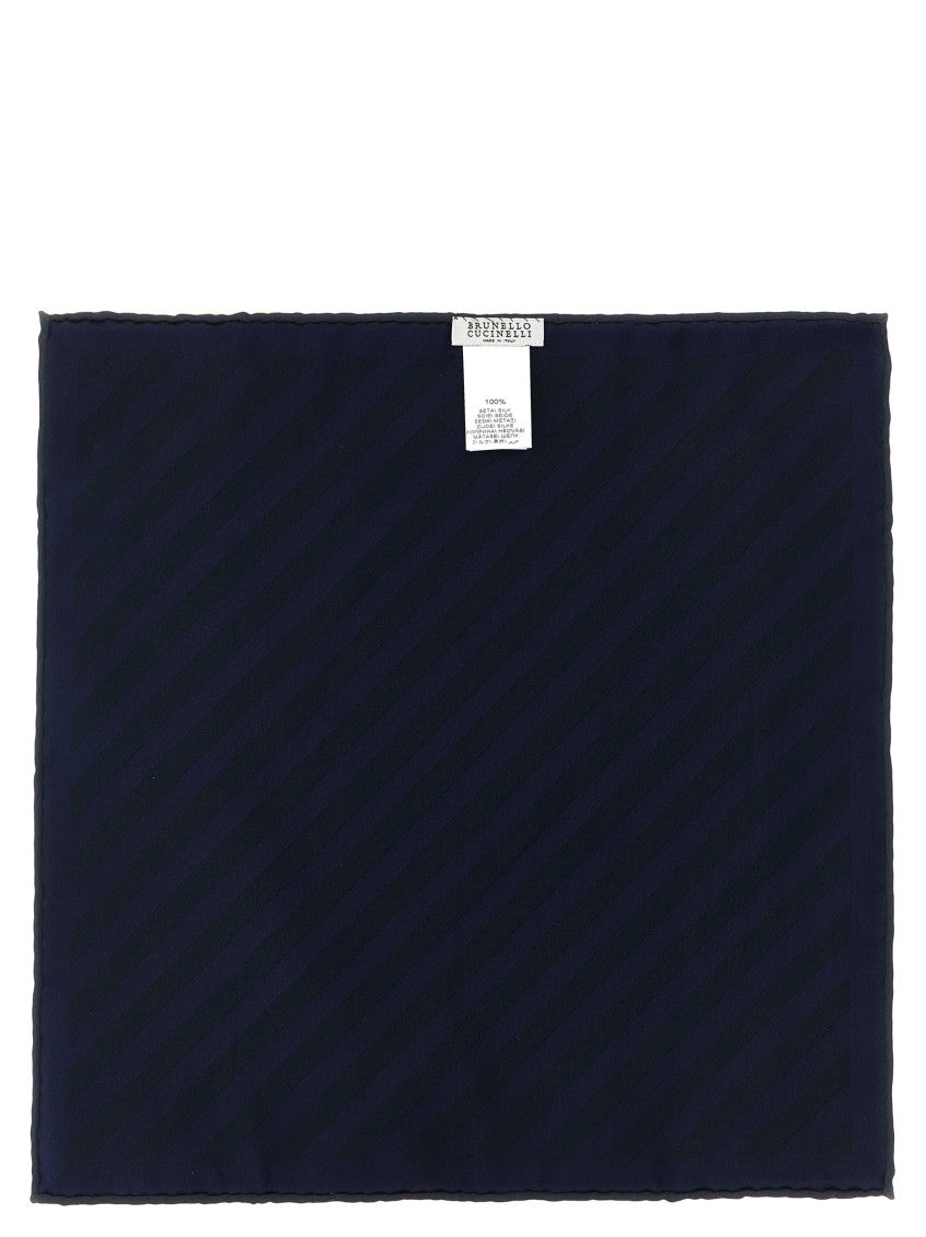 Blue Regimental Stripes Pocket Square 2