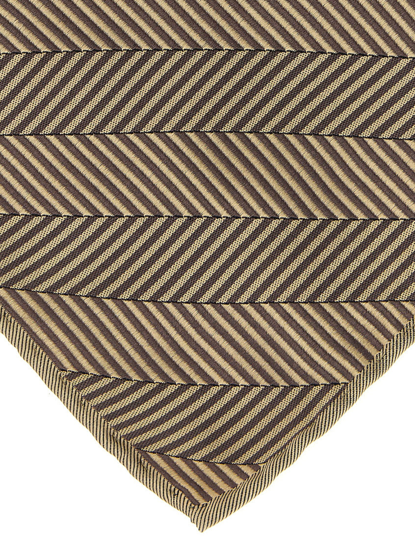 Beige Chevron Printed Pocket Square 3