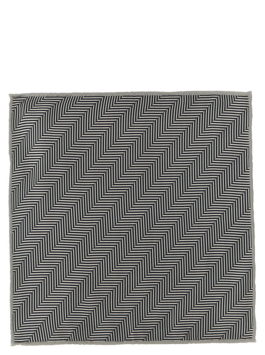 Grey Chevron Print Pocket Square 1
