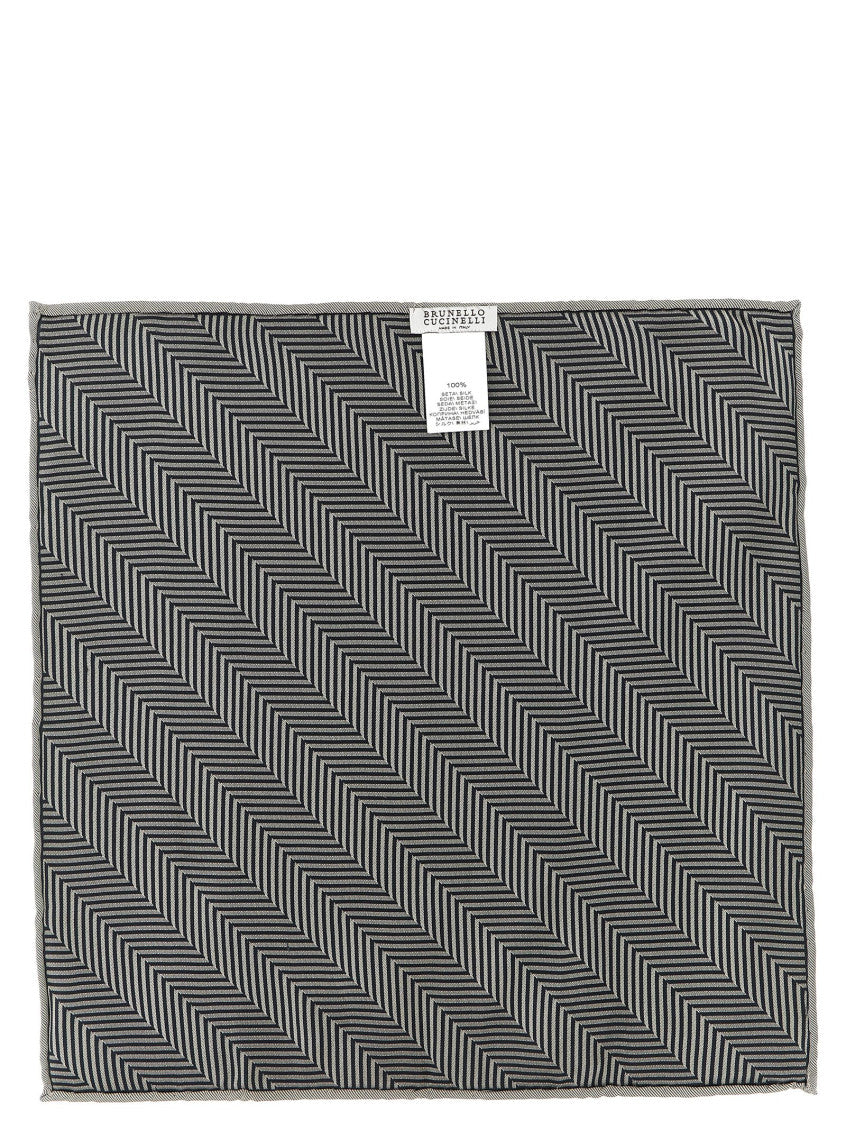 Grey Chevron Print Pocket Square 2