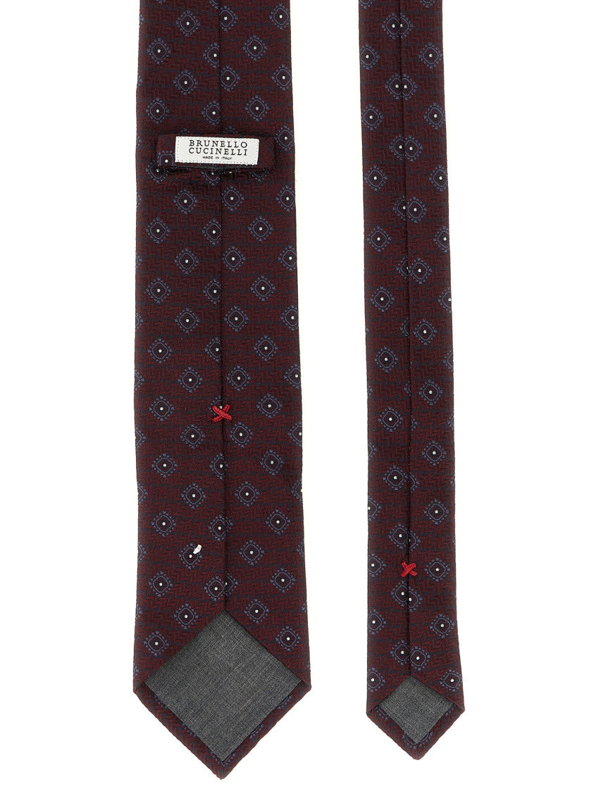 Maroon Chevron Printed Tie 2