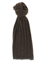 Brown Ribbed Solid Scarf 1