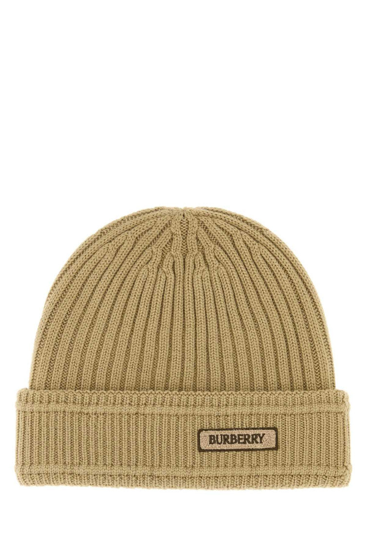 Beige Textured Beanie Hat 1