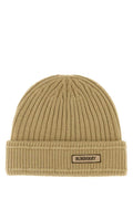 Beige Textured Beanie Hat 1