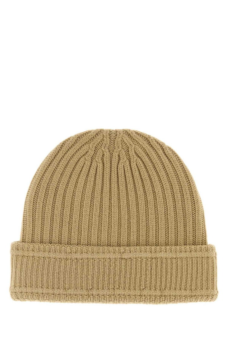Beige Textured Beanie Hat 2