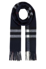 Navy Blue Check Scarf 1