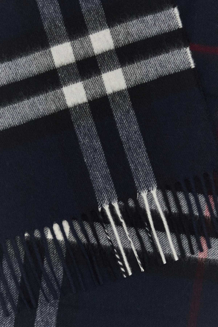 Navy Blue Check Scarf 2