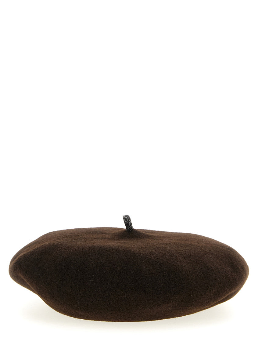 Brown Solid Beret Hat 3