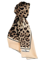 Leopard Print Logo Scarf 1