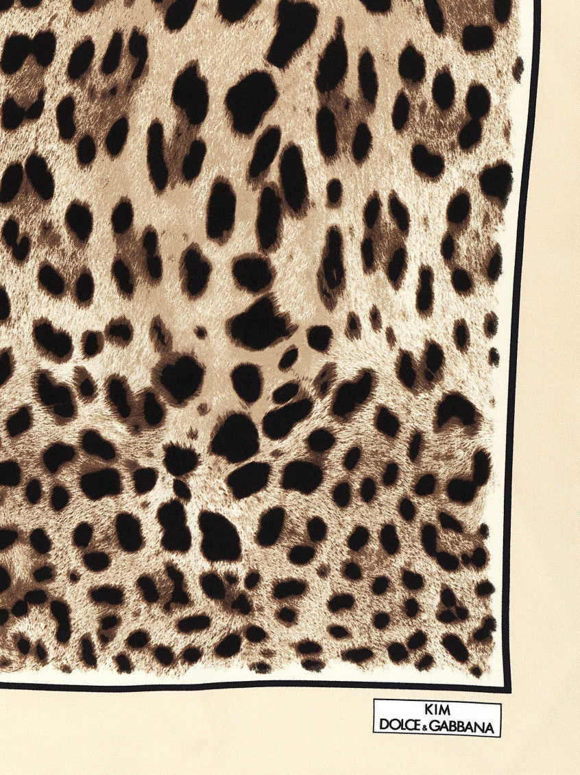 Leopard Print Logo Scarf 2