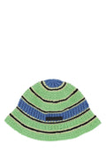 Green Blue Embroidered Crochet Hat 1