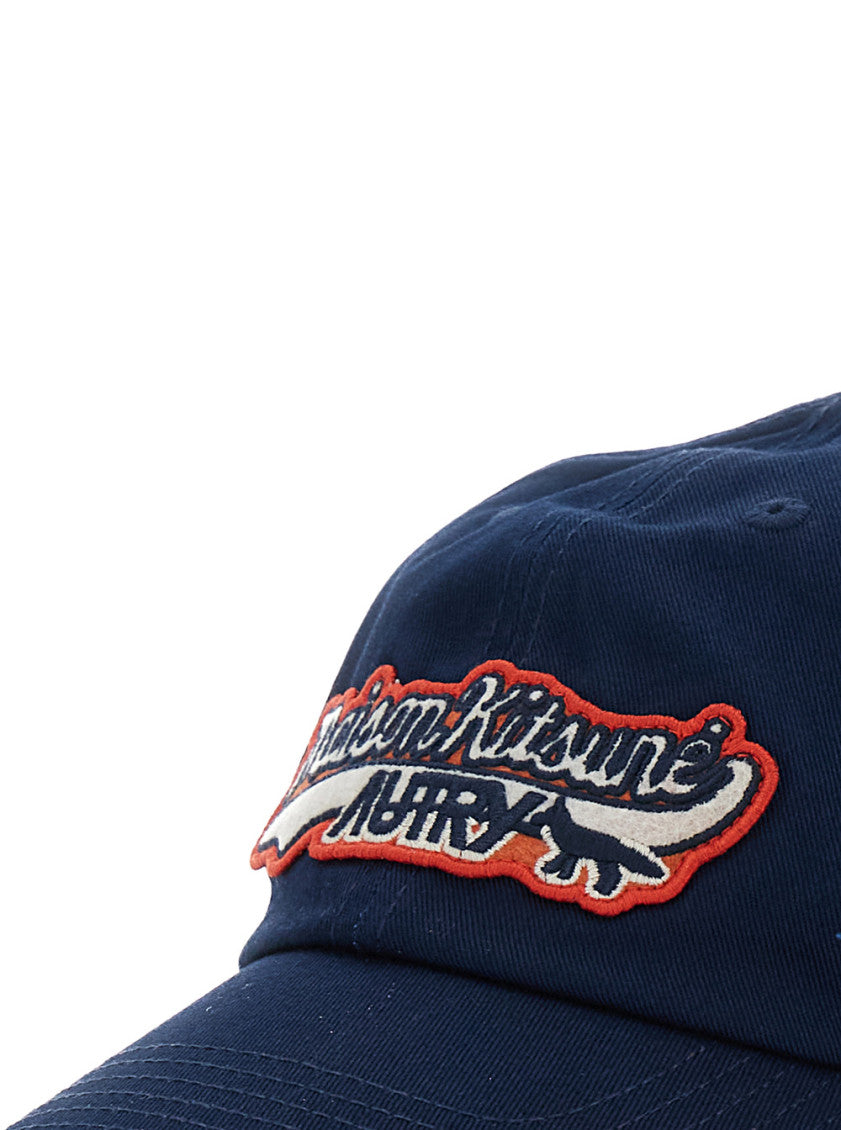 Blue Baseball Cap With Logo Patch 2