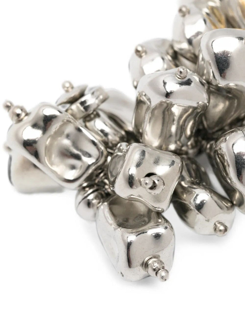 Silver Beaded Cluster Earrings 2