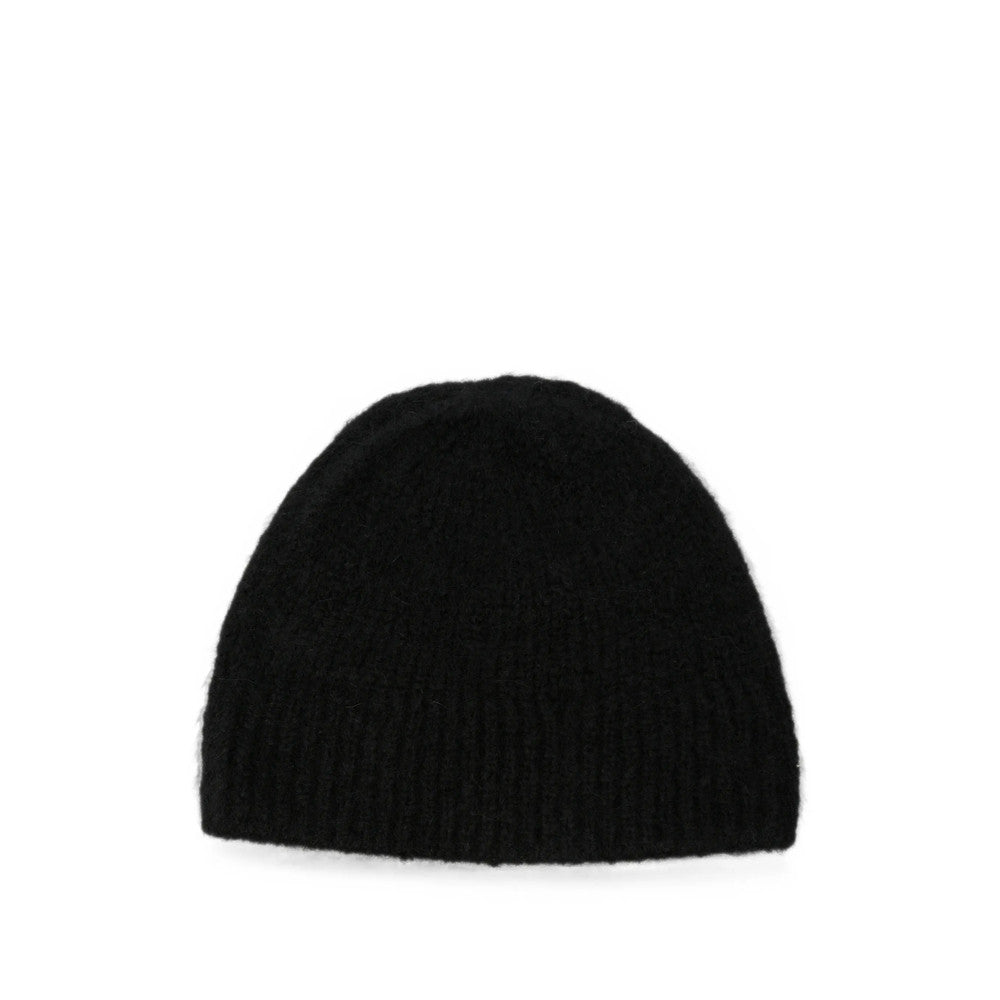 Black Knitted Beanie Cap 1