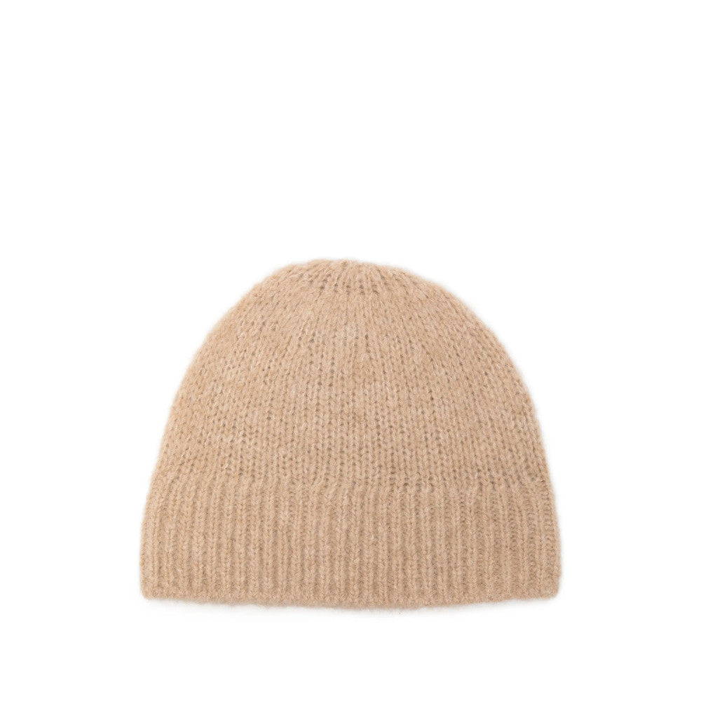 Beige Knitted Beanie Cap 1