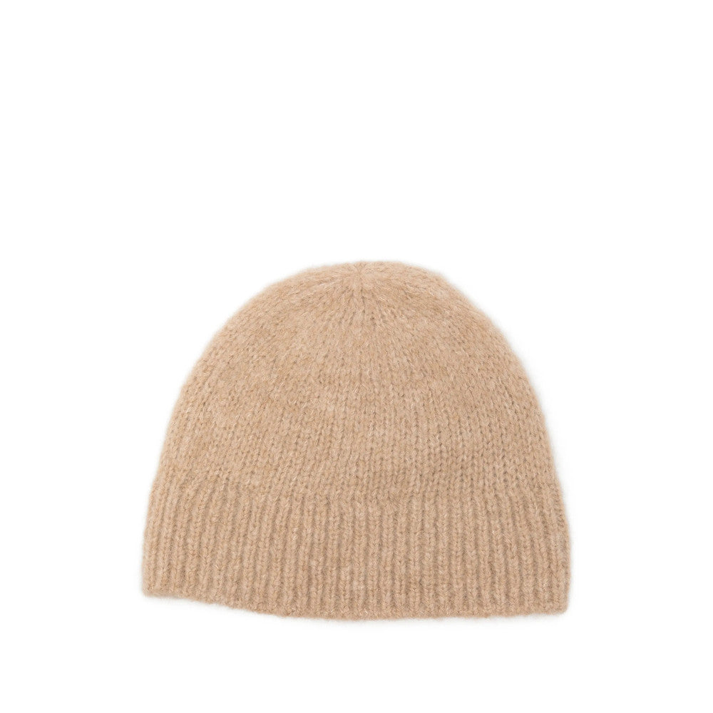 Beige Knitted Beanie Cap 2