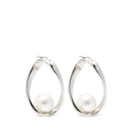 Silver Sculpted Hoop Earrings 1