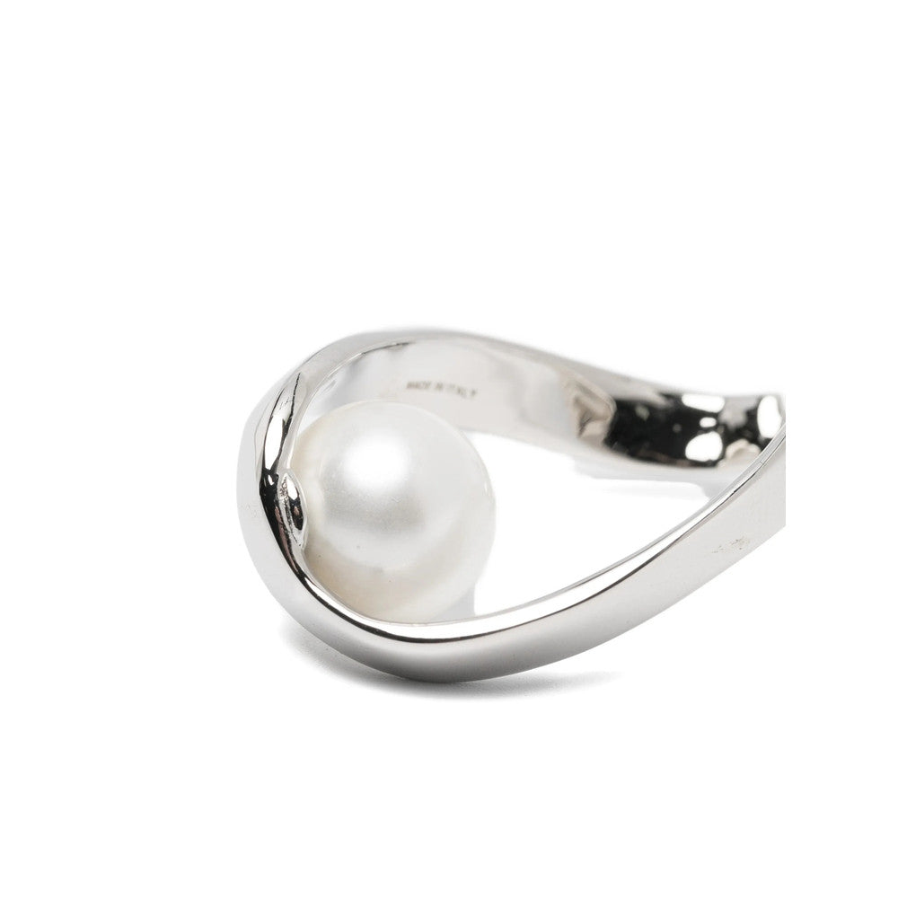 Silver Sculpted Hoop Earrings 2