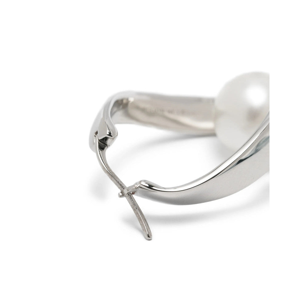 Silver Sculpted Hoop Earrings 3