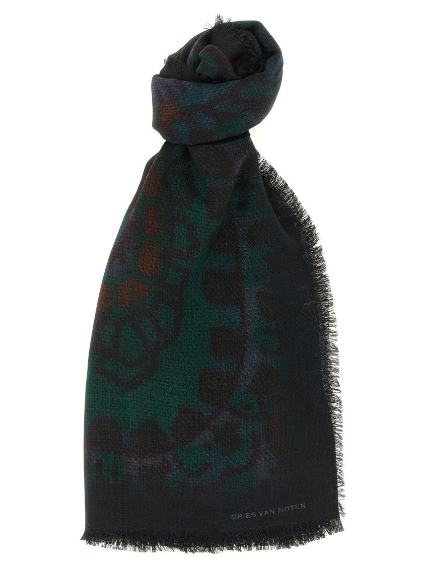 Green Folk Abstract Scarf 1