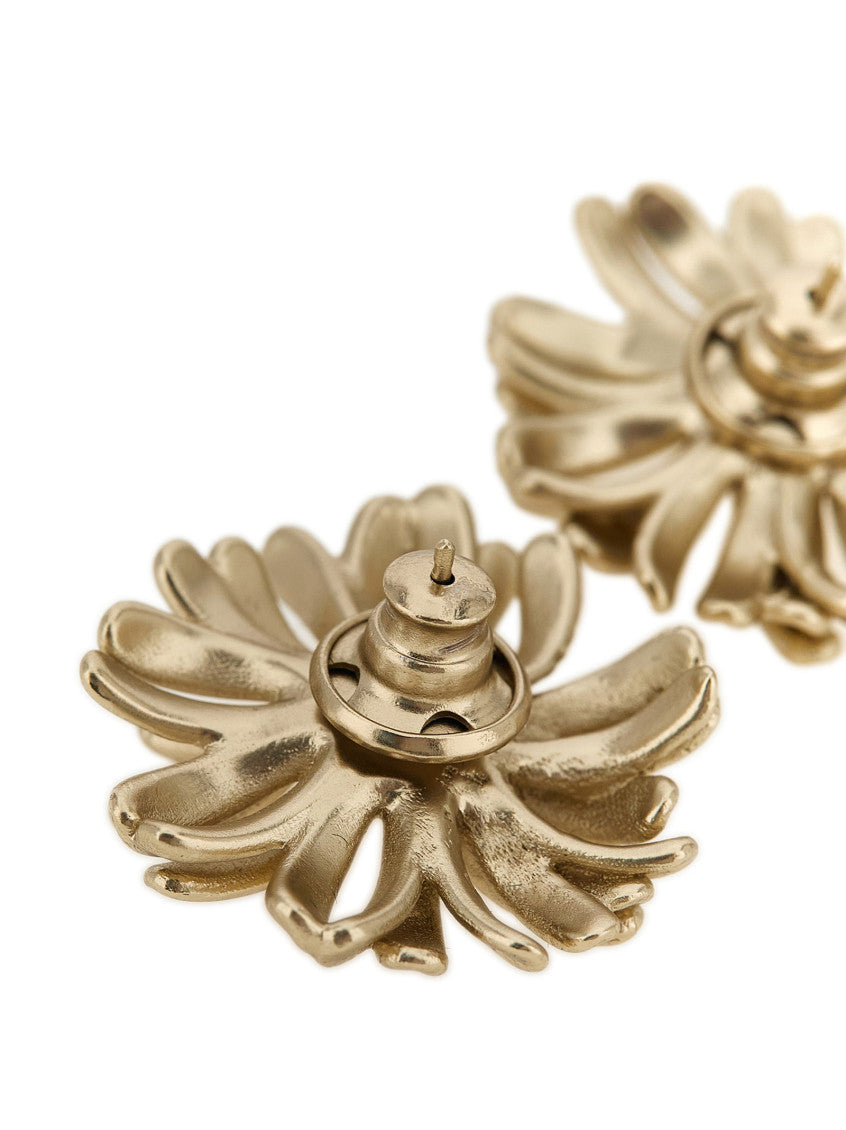 Gold Flower Stud Earrings 3
