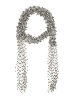 Silver Beaded Scarf  Necklace 1